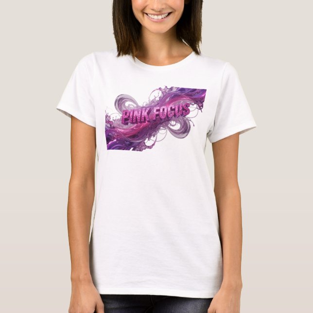 T-shirt Conception de chemise violette PINK FOCUS iconique (Devant)