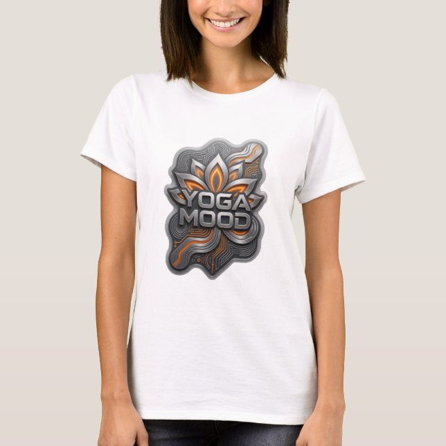 T-shirt Conception de chemise YOGAMOOD argentée audacieuse (Devant)