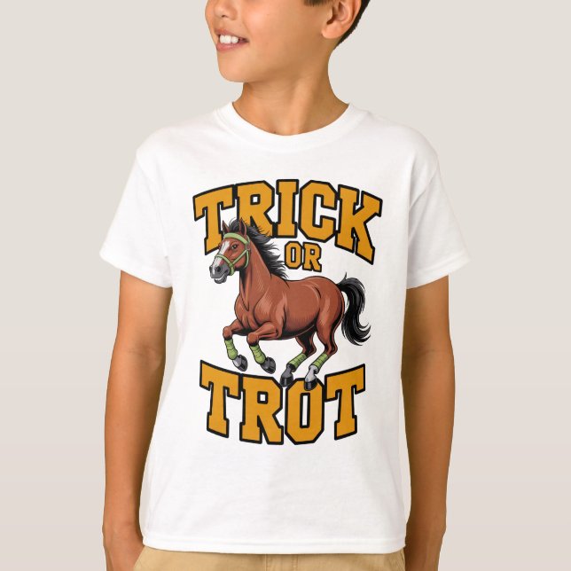 T-shirt Conception de cheval Trick or Trot pour les fans d (Devant)
