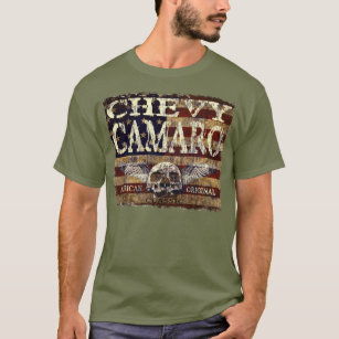 T-shirt Conception de Chevy Camaro contre le drapeau érodé