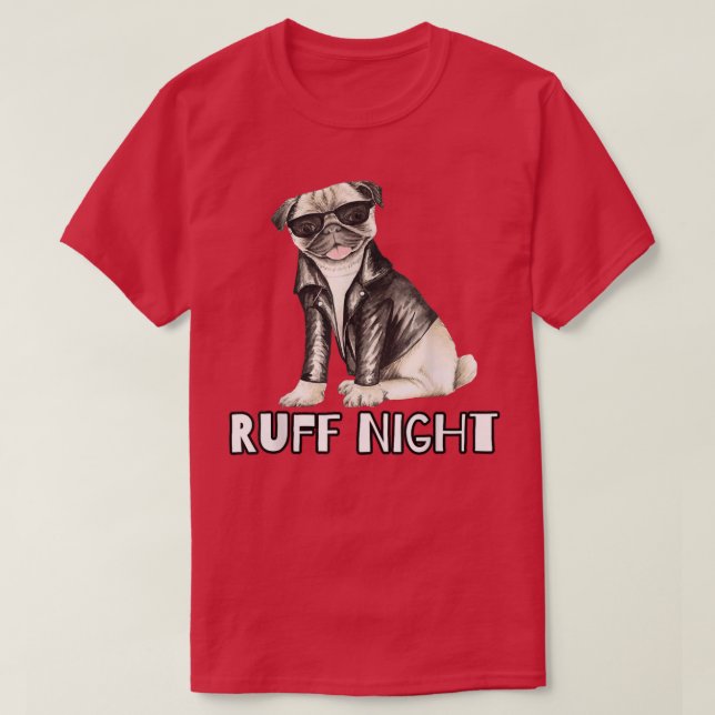 T-shirt Conception de chien de Carlin de nuit Ruff (Design devant)