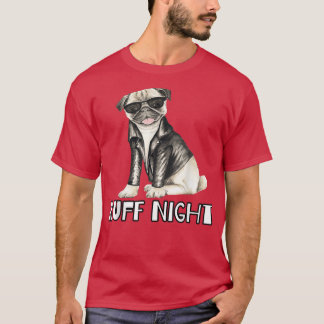T-shirt Conception de chien de Carlin de nuit Ruff