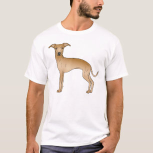T-shirt Conception de chien de dessin animé mignon Lévrier