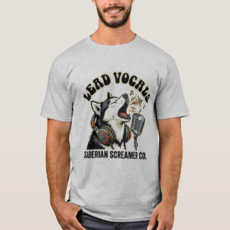T-shirt Conception de chien drôle vocal principal Husky