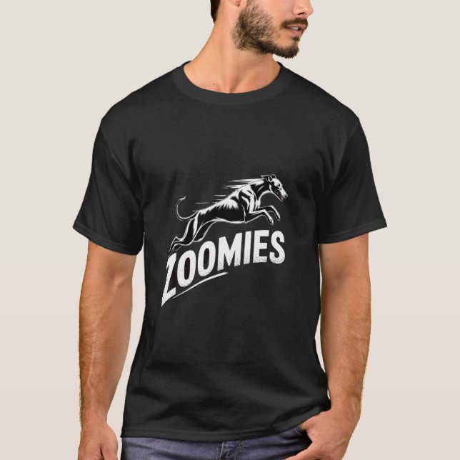 T-shirt Conception de chien Greyhound Zoomies avec effet d (Devant)