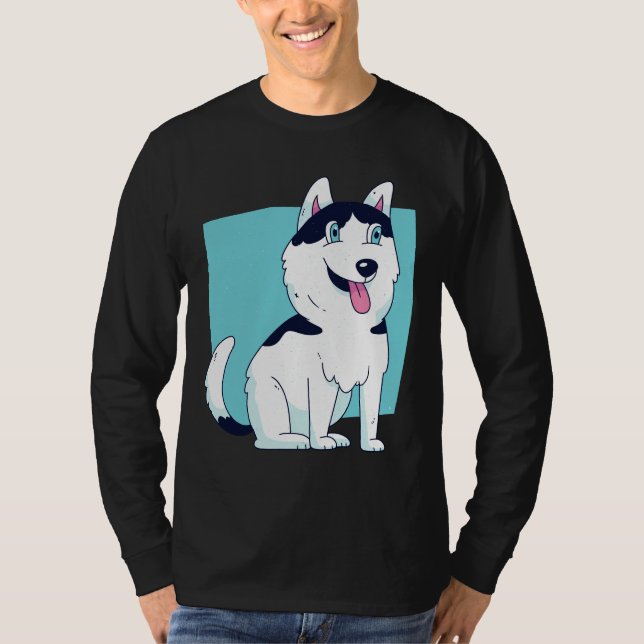 T-shirt Conception de chien Husky mignon (Devant)