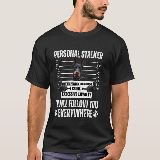 T-shirt Conception de chien traqueur personnel drôle - Dob (Devant)