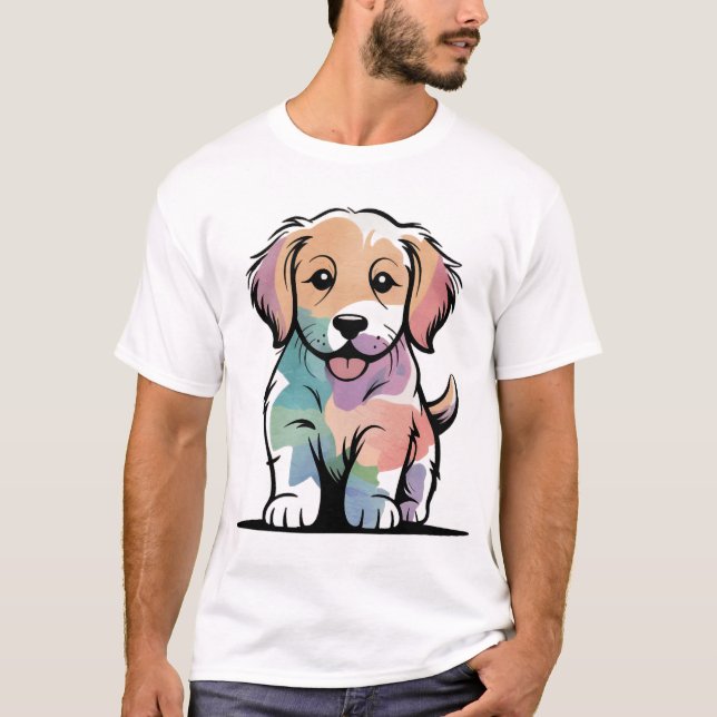 T-shirt Conception de chiot mignon (Devant)