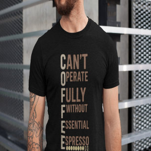 T-shirt Conception de citation acrostiche de café drôle