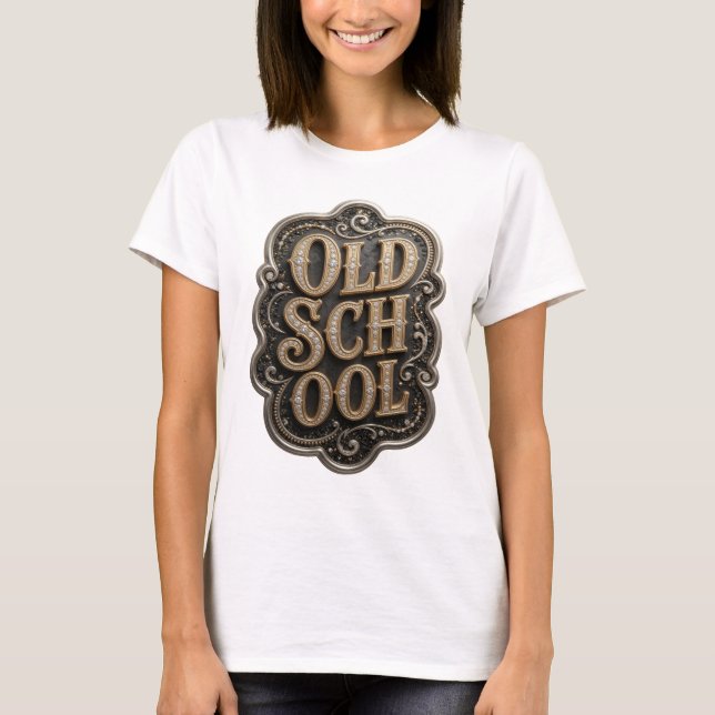 T-shirt Conception de citation Crisp Gold OLD SCHOOL (Devant)