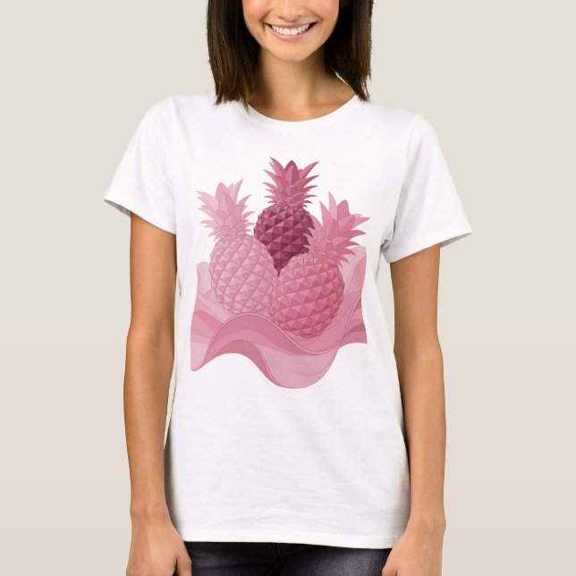 T-shirt Conception de citation d'ananas PINK rose propre (Devant)