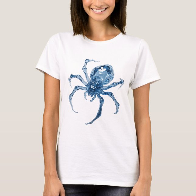 T-shirt Conception de citation d'araignée d'eau argentée E (Devant)