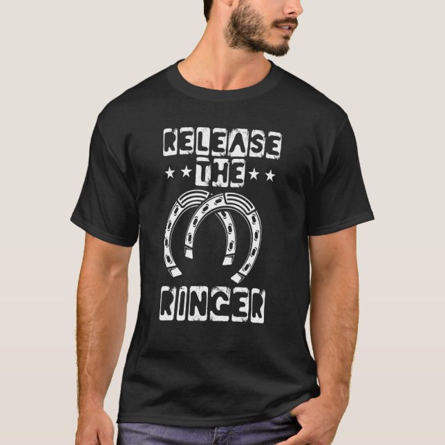 T-shirt Conception de citation de fer à cheval Ringer Rele (Devant)