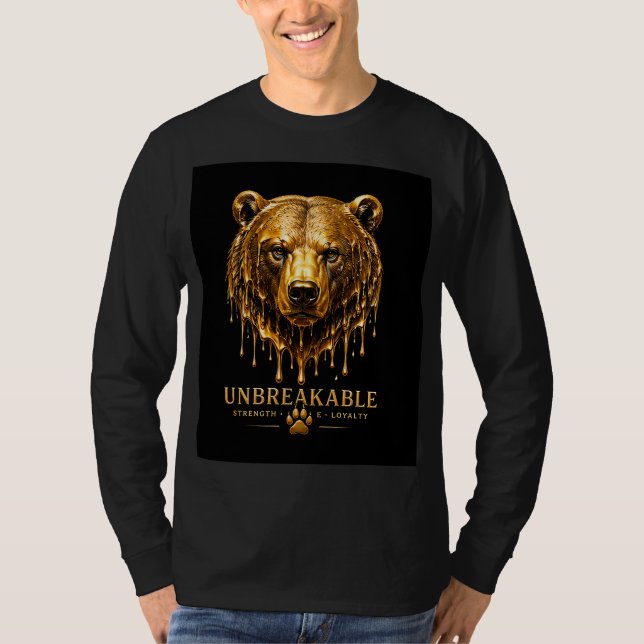 T-shirt Conception de citation de force incassable d'ours  (Devant)