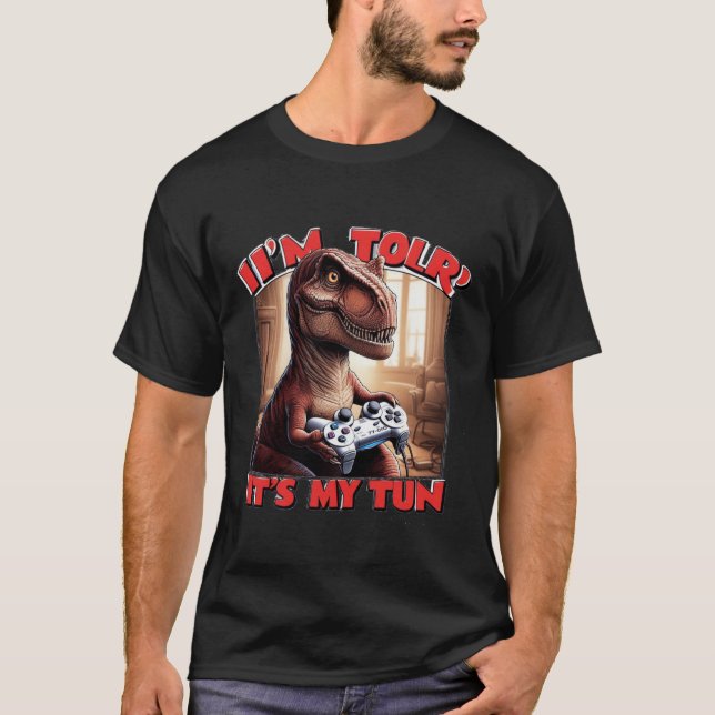 T-shirt Conception de citation de joueur de T-Rex drôle (Devant)