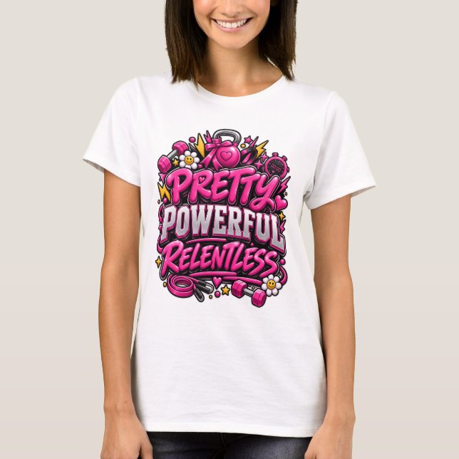 T-shirt Conception de citation de salle de sport rose impl (Devant)