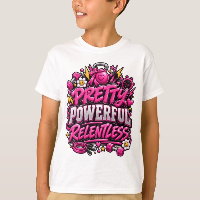 T-shirt Conception de citation de salle de sport rose impl (Devant)