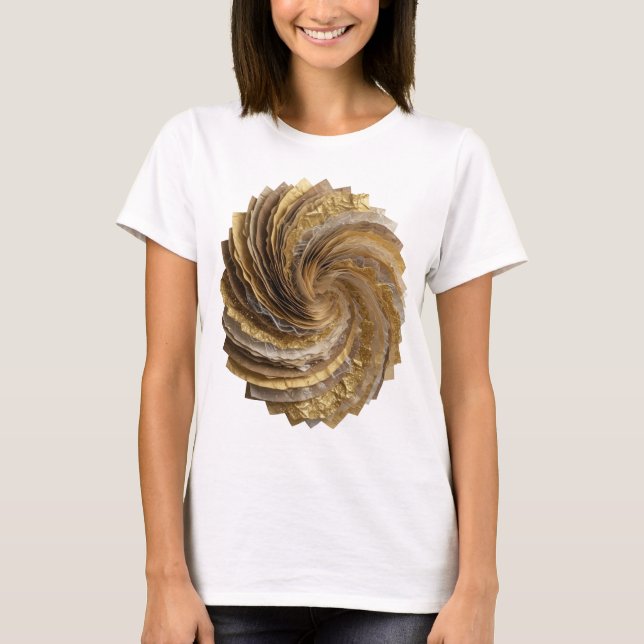 T-shirt Conception de citation de spirale dorée argentée a (Devant)