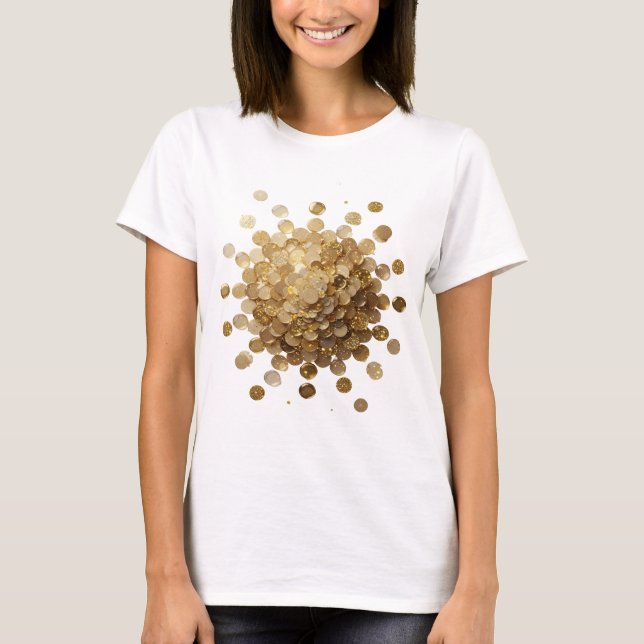 T-shirt Conception de citation d'explosion de pièces d'or  (Devant)