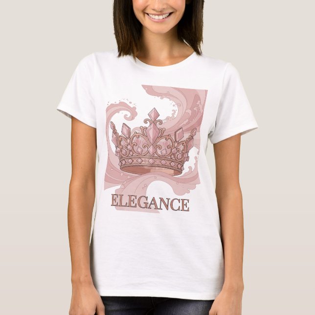 T-shirt Conception de citation ELEGANCE Rose Cool (Devant)
