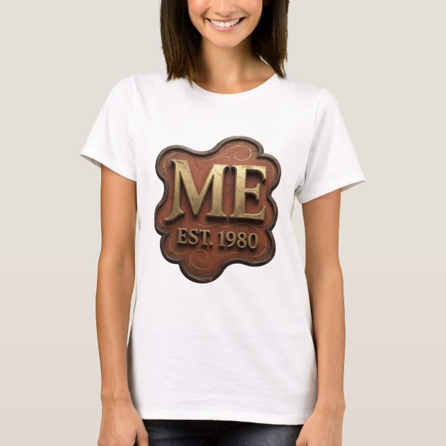 T-shirt Conception de citation Fresh Gold ME EST 1980 (Devant)