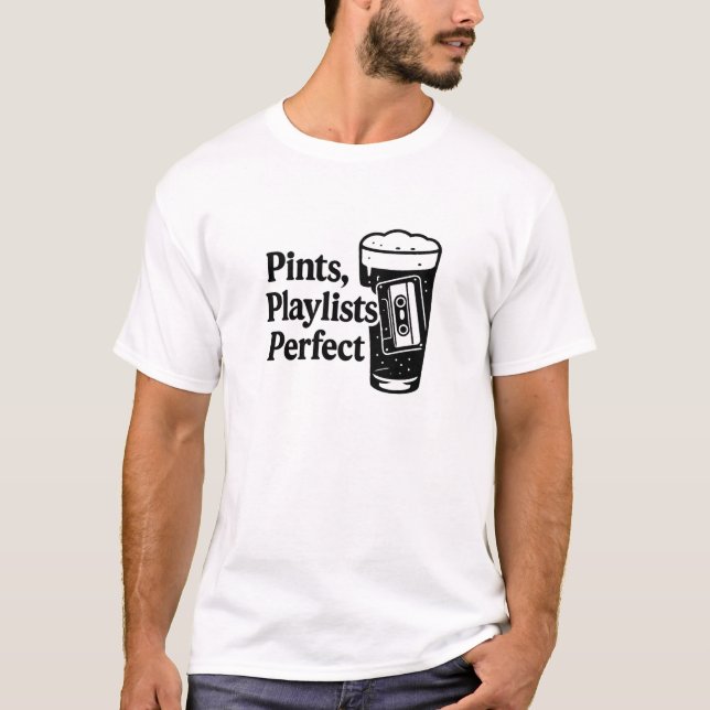 T-shirt Conception de citation musicale sur cassette noire (Devant)