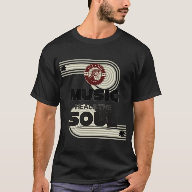 T-shirt Conception de citation Musique guérit l'âme (Devant)