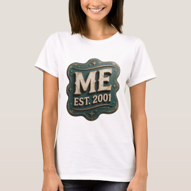 T-shirt Conception de citation Sharp Gold ME EST 2001 (Devant)