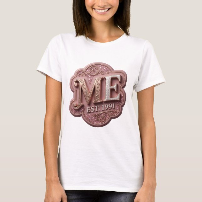 T-shirt Conception de citation Witty Gold ME EST 1991 (Devant)