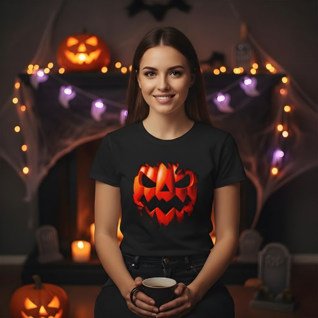 T-shirt Conception de citrouille 3D Halloween. Jaillit du  (Créateur téléchargé)