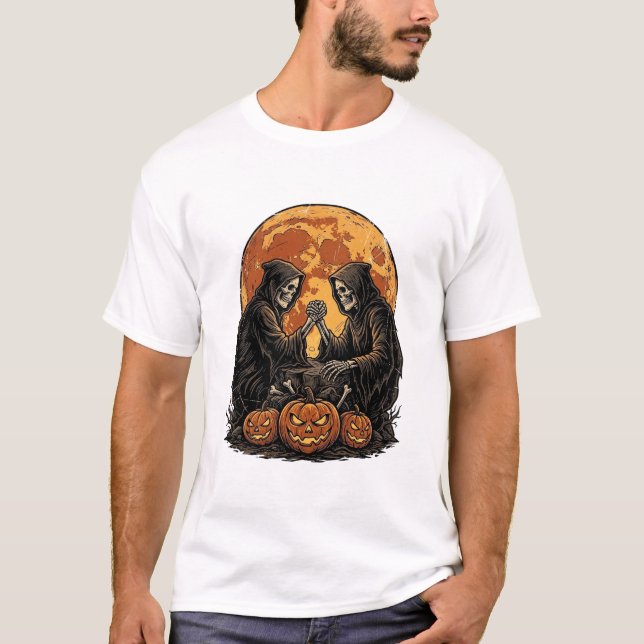 T-shirt Conception de citrouille de Halloween de faucheurs (Devant)
