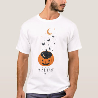 T-shirt Conception de citrouille de la saison effrayante H