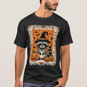 T-shirt Conception de citrouille d'Halloween de raton lave