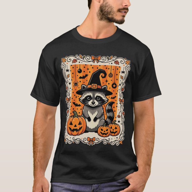 T-shirt Conception de citrouille d'Halloween de raton lave (Devant)