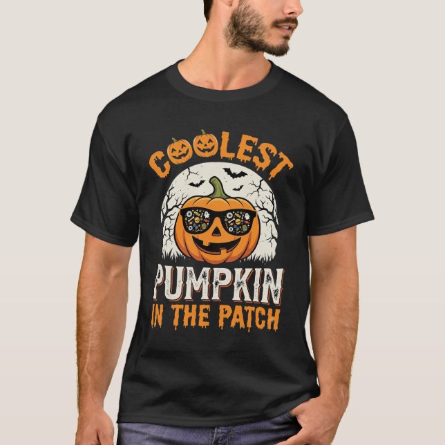 T-shirt Conception de citrouille la plus cool d'Halloween  (Devant)