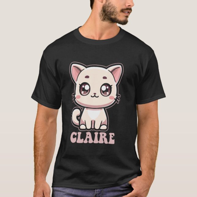 T-shirt Conception de Claire Kitty Chat Mignon pour les Fi (Devant)