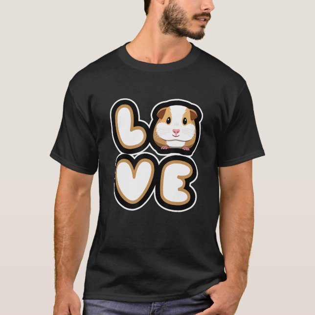 T-shirt Conception De Cochon De Guinée Mignonne Pour Homme (Devant)