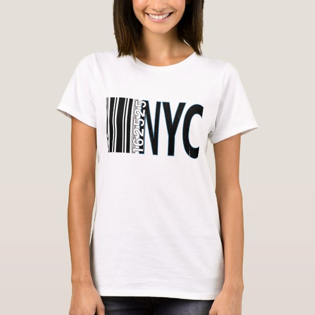 T-shirt Conception de code à barres New York City 1625 (Devant)