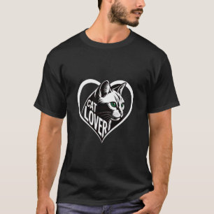 T-shirt Conception de coeur d'amant de chat Chien félin mi