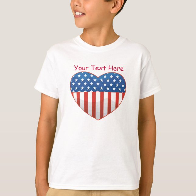 T-shirt Conception de coeur patriotique personnalisée (Devant)