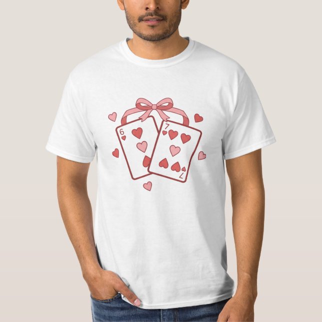 T-shirt Conception de cœurs de la Saint-Valentin 6 & 7 (Devant)