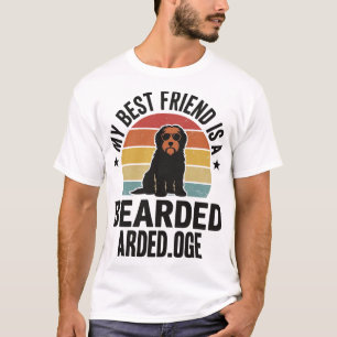T-shirt Conception de Collie barbu amateur de chien au cou
