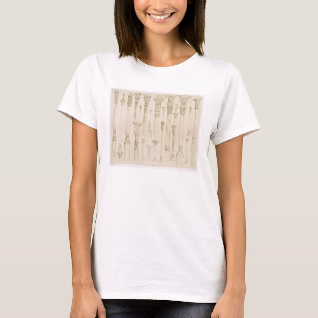 T-shirt Conception de colonnes en bois perse et turque, de (Devant)