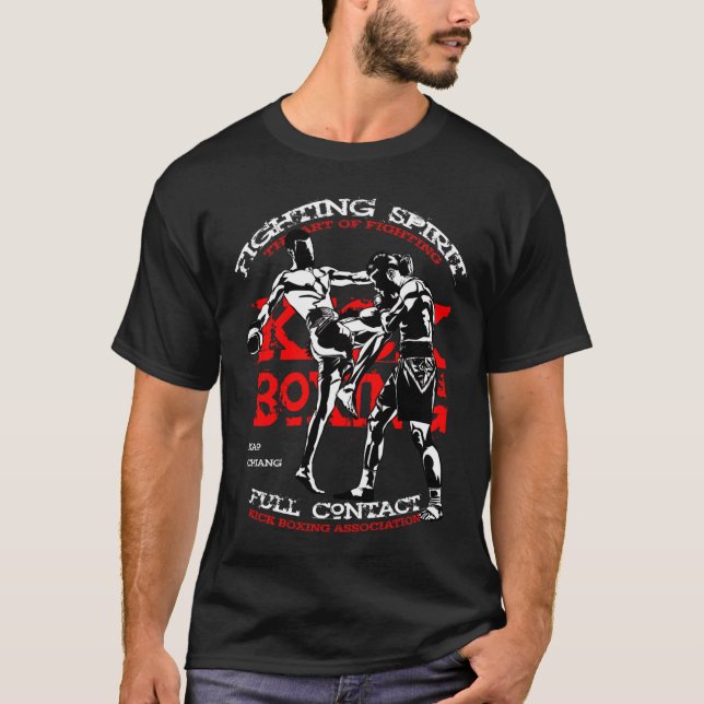T-shirt Conception de combattant de kick boxing pour les f (Devant)