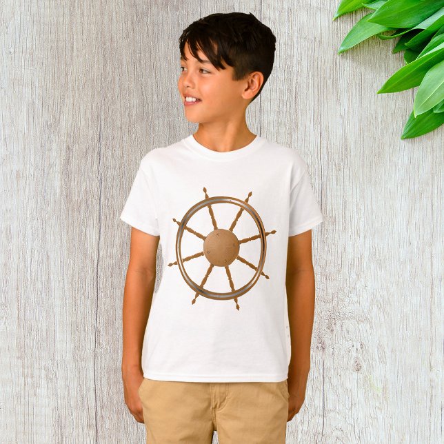 T-shirt Conception de compas de roue de navire nautique vi (Créateur téléchargé)