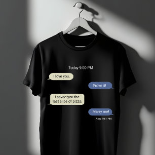 T-shirt Conception de conversation amoureuse drôle de pizz