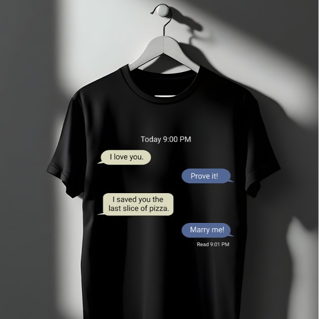 T-shirt Conception de conversation amoureuse drôle de pizz (Créateur téléchargé)
