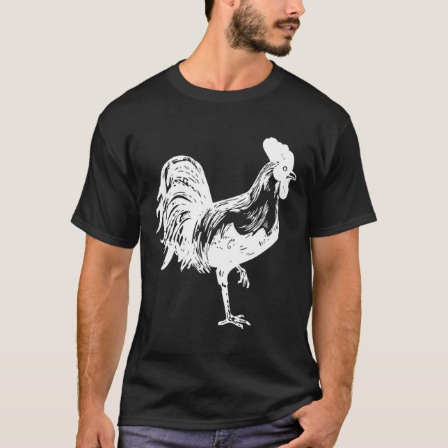 T-shirt Conception de coq de basse-cour de poulet (Devant)