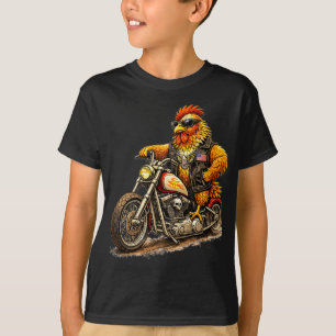 T-shirt Conception de coq de motard drôle moto de poulet c