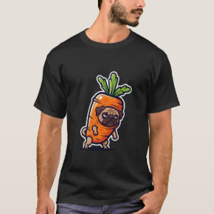 T-shirt Conception de costume de carotte de Pug drôle